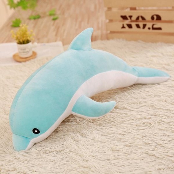 Toy Factory Other - DOLPHIN JUMBO 37" PLUSH TEAL STUFFED ANIMAL